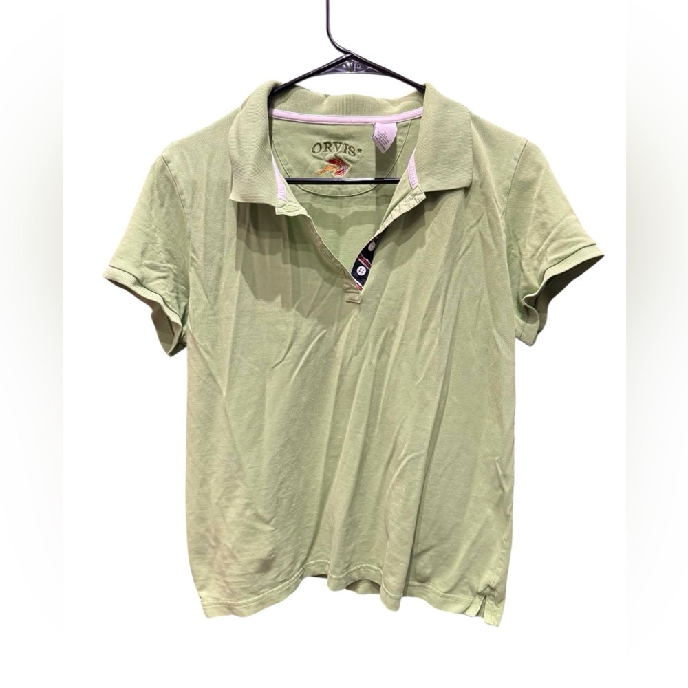 Orvis Light Green Polo Shirt juniors large